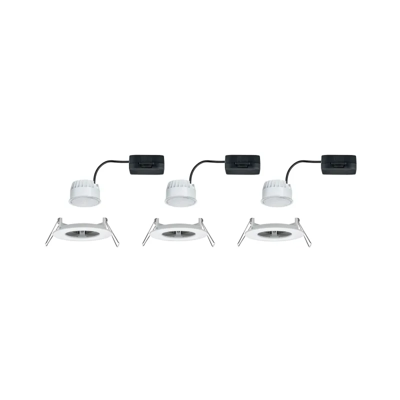 Kit enc Nova Coin rond fixe LED 3x6,5W 2700K 230V Blc dép/Alu - Pas...