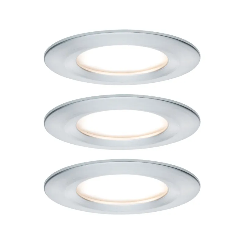 Kit enc Nova Coin rond fixe LED 3x6,5W 2700K 230V Alu tourné/alu - ...