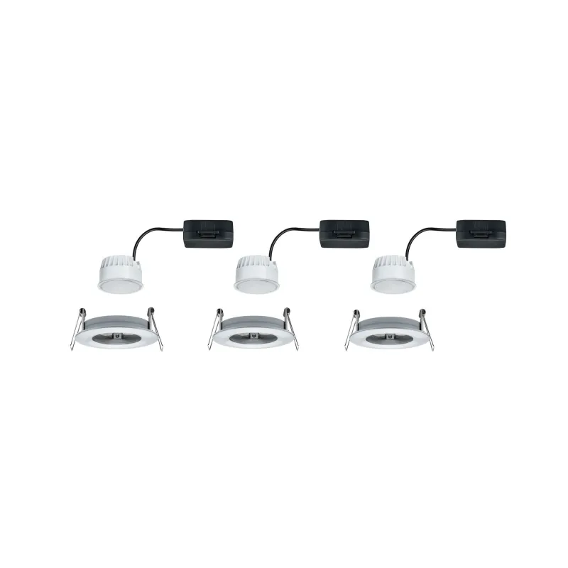 Kit enc Nova Coin rond fixe LED 3x6,5W 2700K 230V Alu tourné/alu - ...