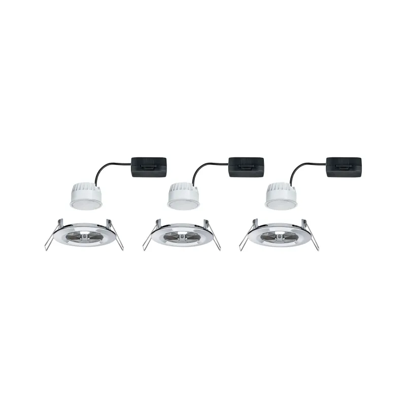 Kit enc Nova Coin rond fixe LED 3x6,5 W 2700 K 230V Chrome/Alu - Pa...