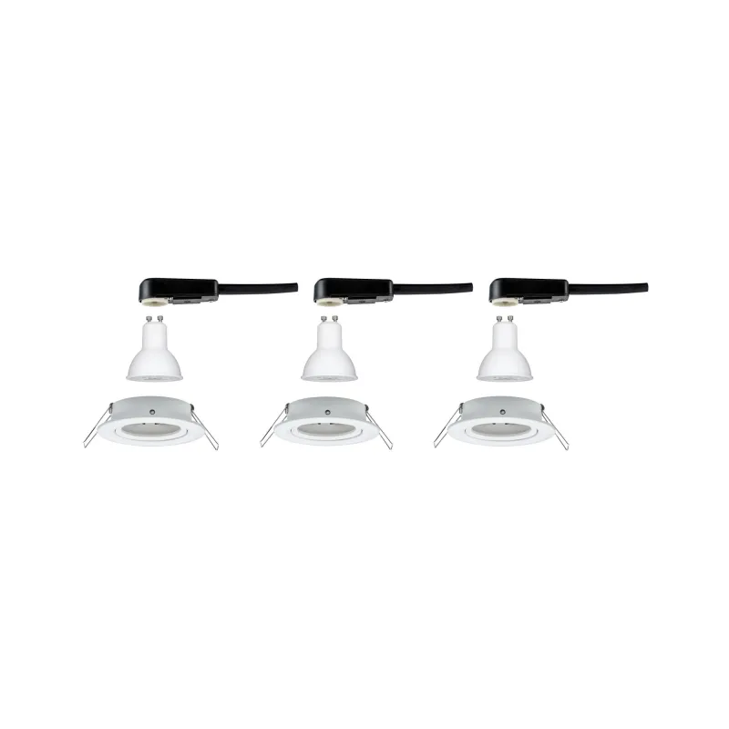 Kit enc Nova rond ori LED 3 nivgrad 3x6,5W 230V GU10 51mm Blanc Dé/...