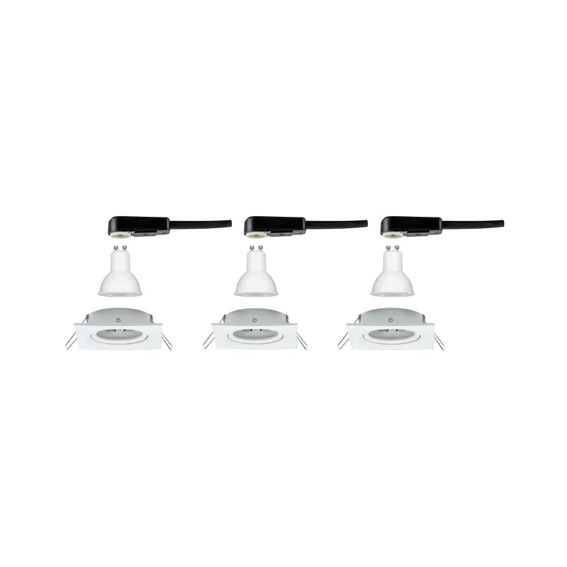 Kit enc Nova carré ori LED 3 nivgrad 3x6,5W 230V GU10 51mm Blanc Dé...