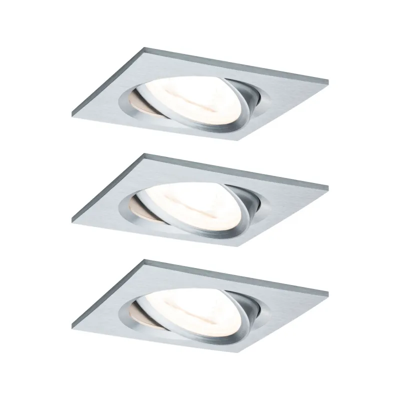 Kit enc Nova carré ori LED 3 nivgrad 3x6,5W 230V GU10 51mm Alu tour...