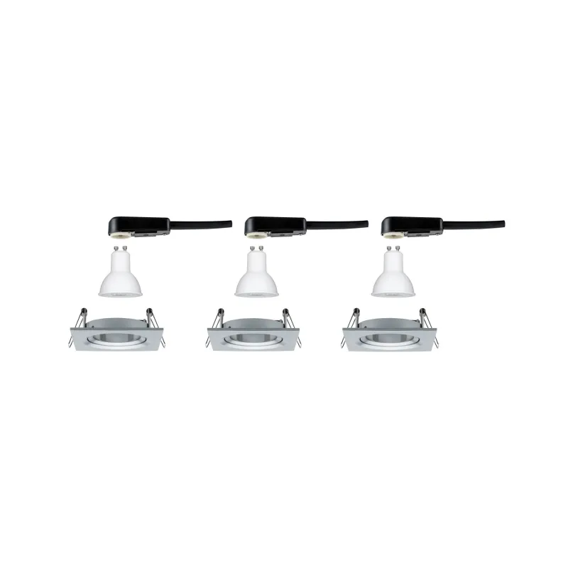 Kit enc Nova carré ori LED 3 nivgrad 3x6,5W 230V GU10 51mm Alu tour...