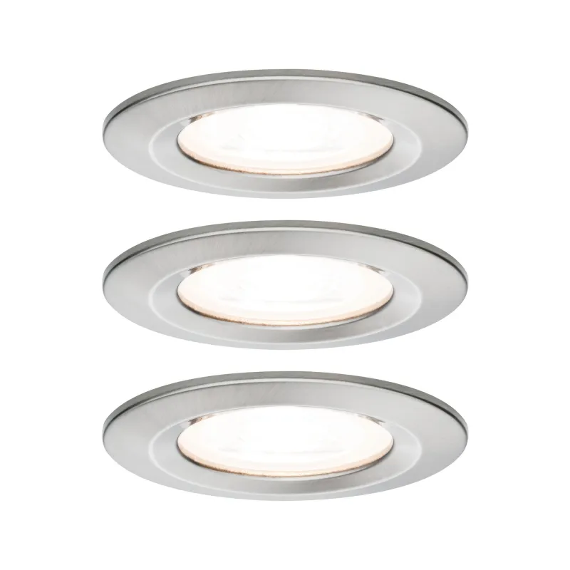 Kit enc Nova rd fixe LED IP44 3 nivgrad 3x6,5W 230V GU10 51mm Acier...