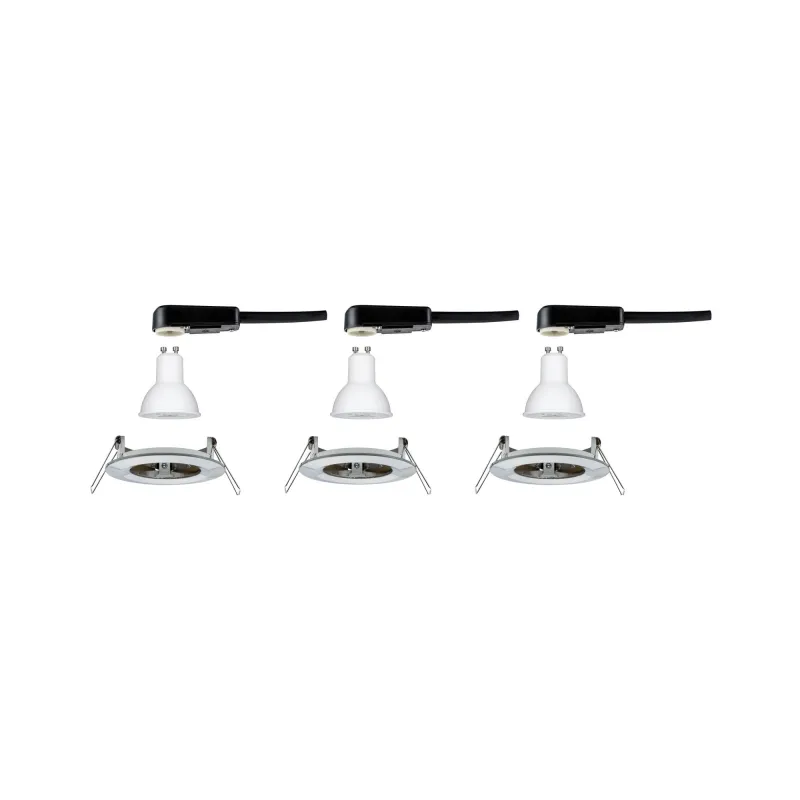 Kit enc Nova rd fixe LED IP44 3 nivgrad 3x6,5W 230V GU10 51mm Acier...