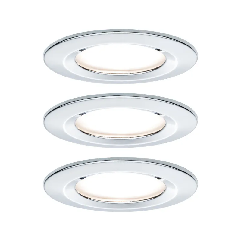 Kit enc Nova Coin 3 niv grad rond fixe LED 3x6,5W 2700K 230V Chrome...