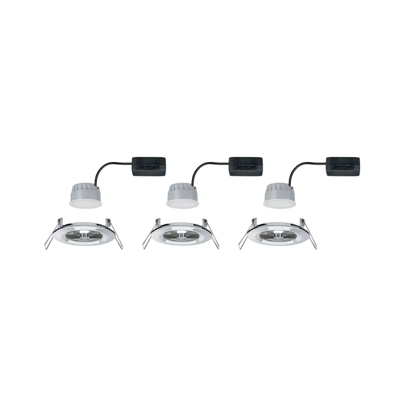 Kit enc Nova Coin 3 niv grad rond fixe LED 3x6,5W 2700K 230V Chrome...