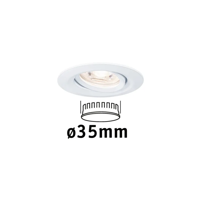 Enc Nova mini Coin rond orientable LED 1x4W 310lm blanc dépoli/alu ...