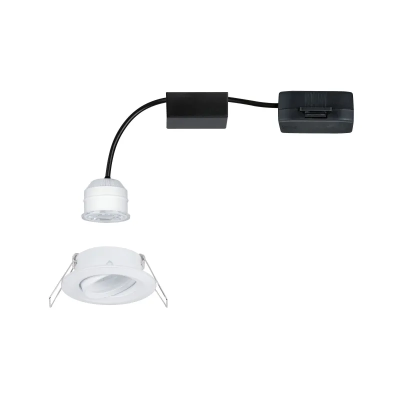 Enc Nova mini Coin rond orientable LED 1x4W 310lm blanc dépoli/alu ...