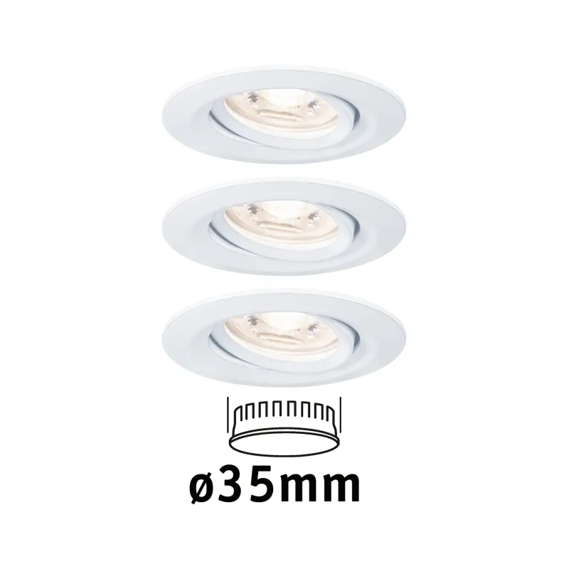 Enc Nova mini Coin rond orientable LED 3x4W 310lm blanc dépoli/alu ...