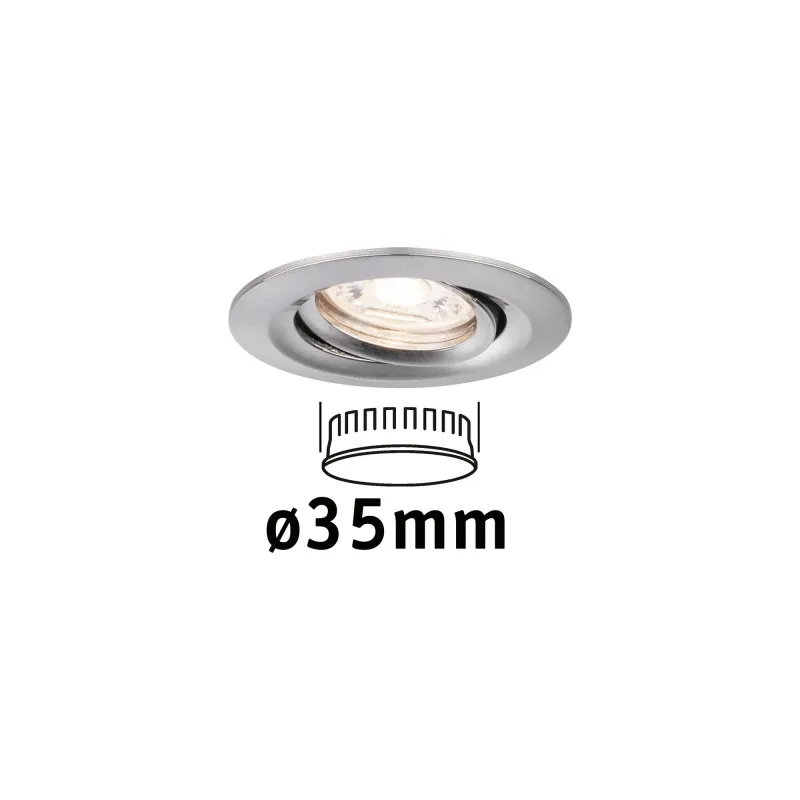 Enc Nova mini Coin rond orientable LED 1x4W 310lm acier brossé/alu ...