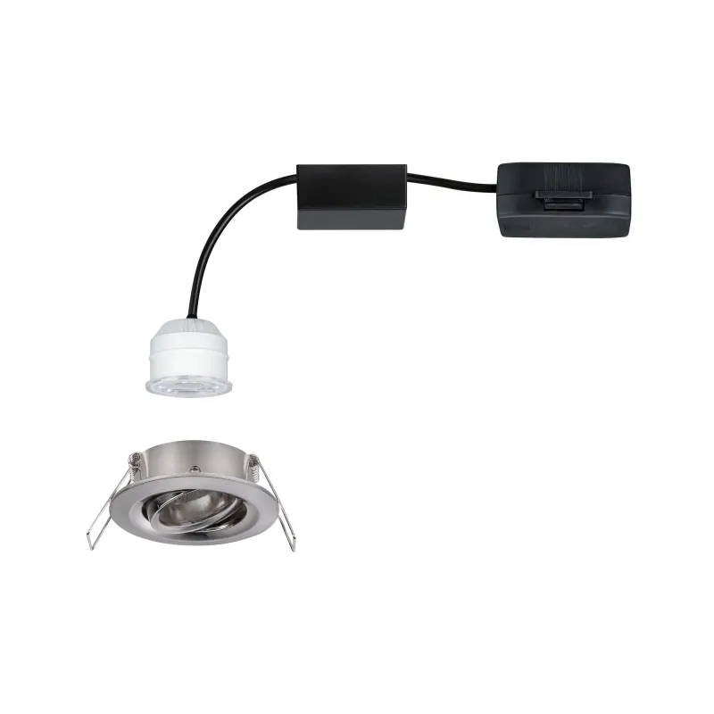 Enc Nova mini Coin rond orientable LED 1x4W 310lm acier brossé/alu ...