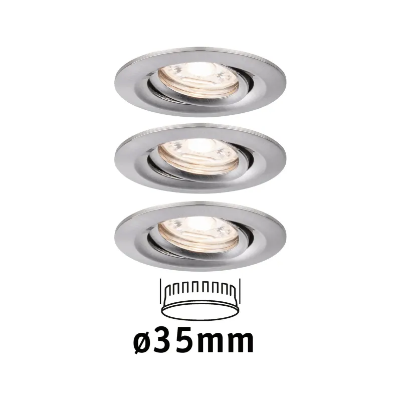 Enc Nova mini Coin rond orientable LED 3x4W 310lm acier brossé/Alu ...