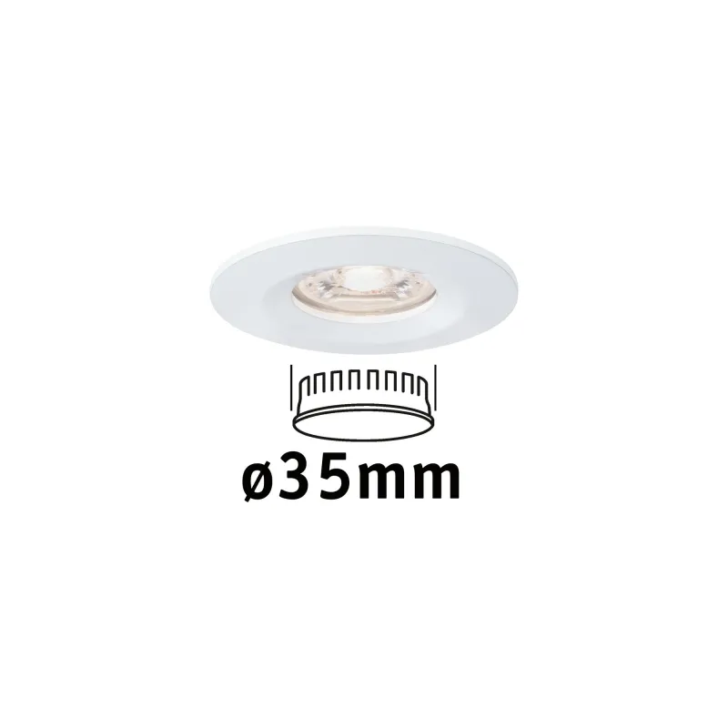 Enc Nova mini Coin rond fixe IP44 LED 1x4W 310lm Blanc dépoli/Alu -...