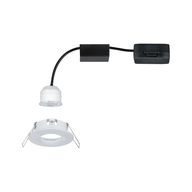 Enc Nova mini Coin rond fixe IP44 LED 1x4W 310lm Blanc dépoli/Alu -...