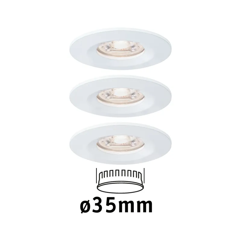 Enc Nova mini Coin rond fixe IP44 LED 3x4W 310lm blanc dépoli/alu -...