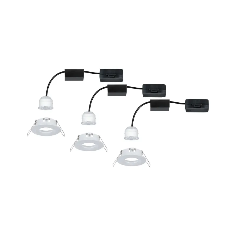 Enc Nova mini Coin rond fixe IP44 LED 3x4W 310lm blanc dépoli/alu -...