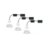 Enc Nova mini Coin rond fixe IP44 LED 3x4W 310lm blanc dépoli/alu -...