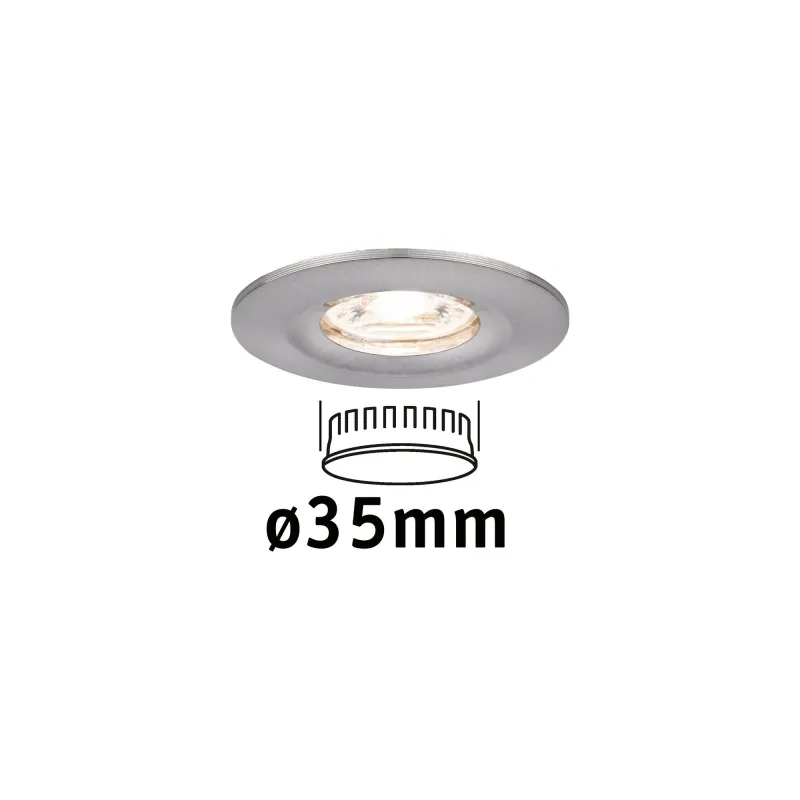 Enc Nova mini Coin rond fixe IP44 LED 1x4W 310lm acier brossé/alu -...