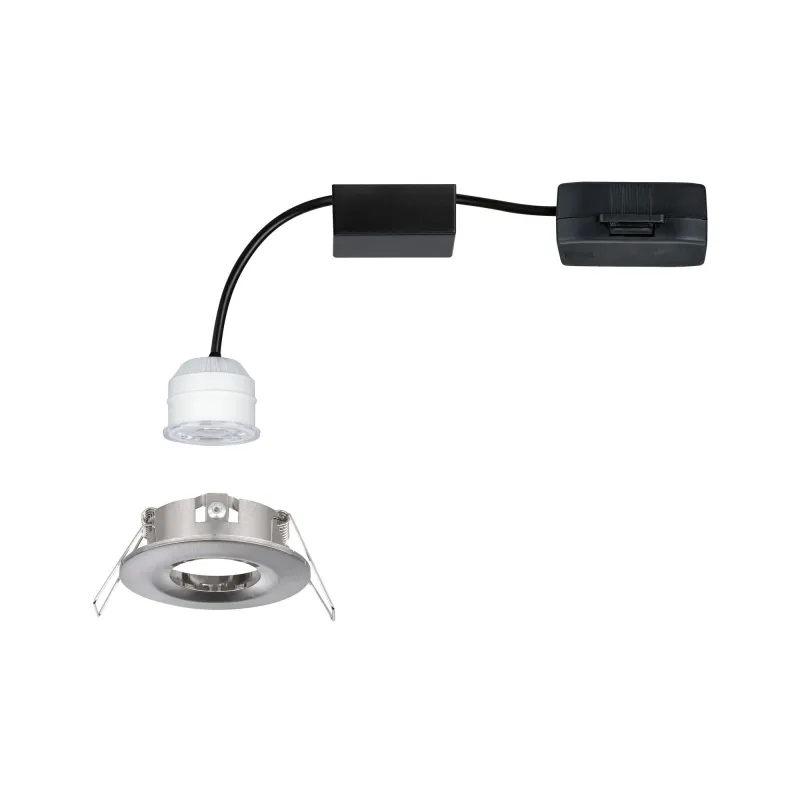 Enc Nova mini Coin rond fixe IP44 LED 1x4W 310lm acier brossé/alu -...