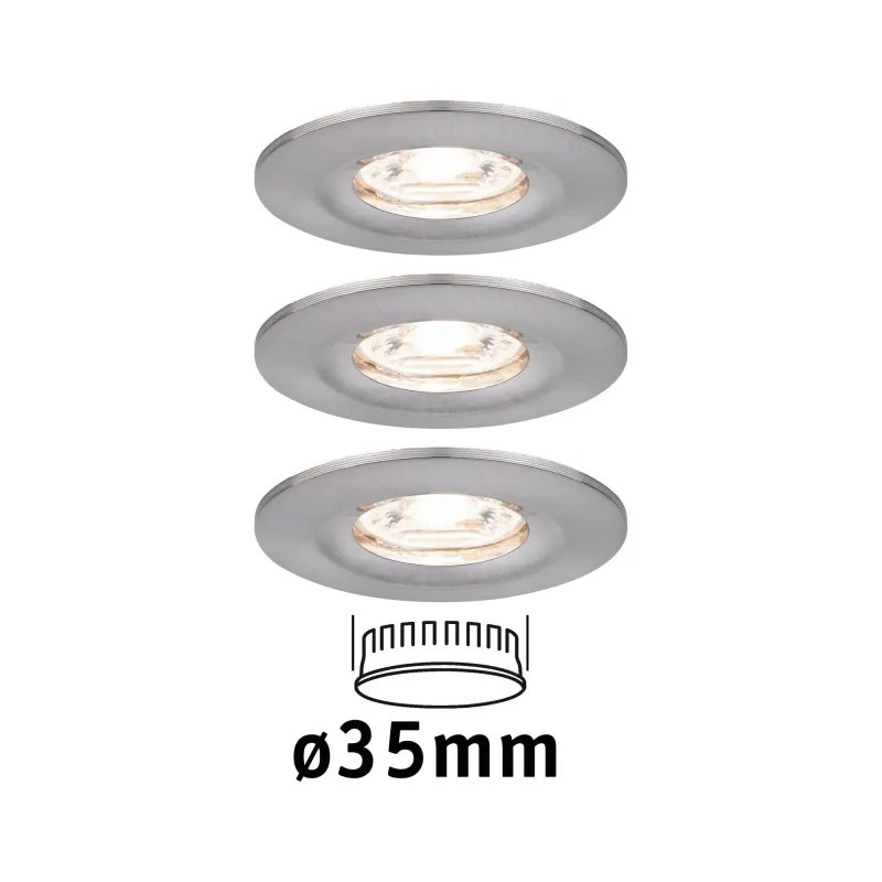 Enc Nova mini Coin rond fixe IP44 LED 3x4W 310lm acier brossé/alu -...
