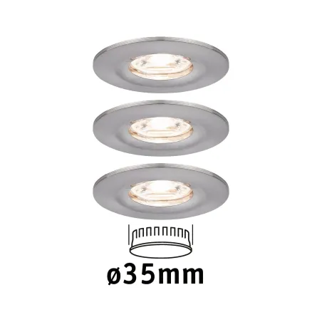 Enc Nova mini Coin rond fixe IP44 LED 3x4W 310lm acier brossé/alu -...