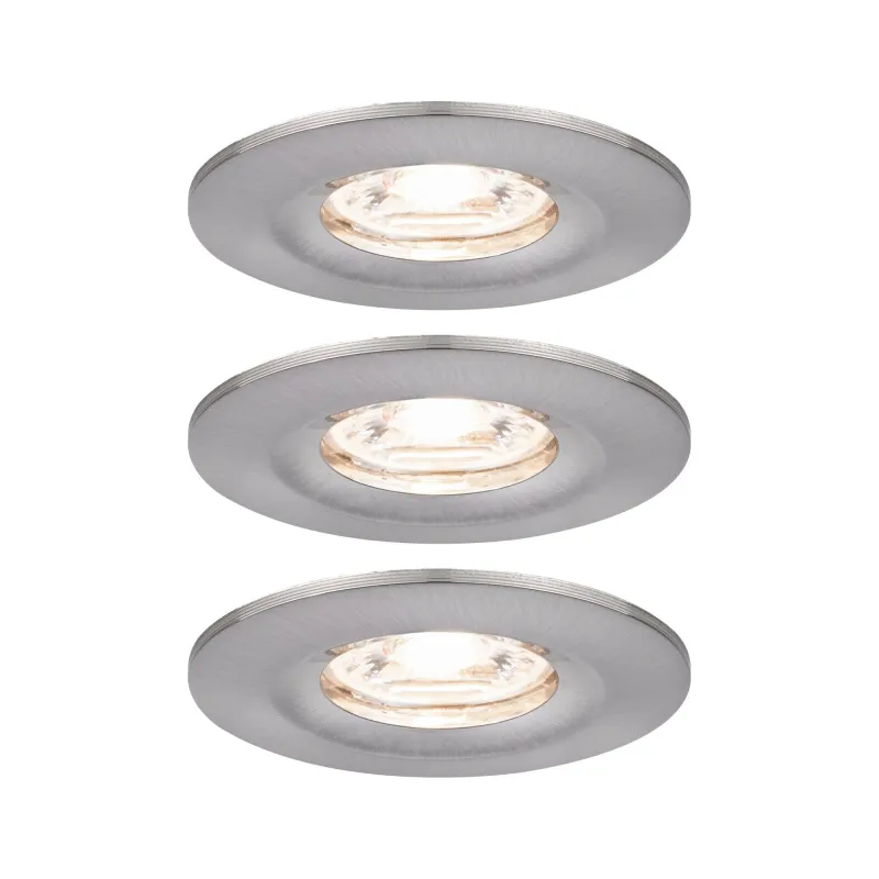 Enc Nova mini Coin rond fixe IP44 LED 3x4W 310lm acier brossé/alu -...