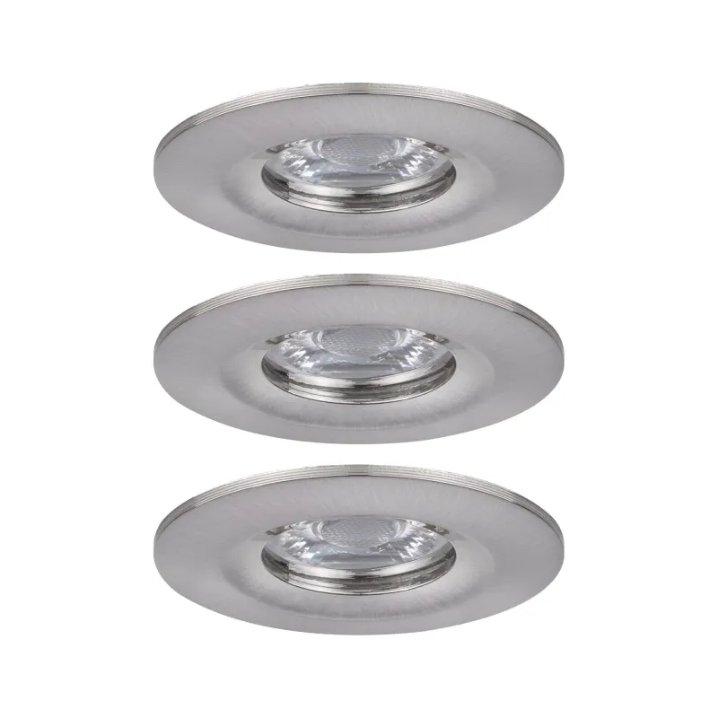 Enc Nova mini Coin rond fixe IP44 LED 3x4W 310lm acier brossé/alu -...