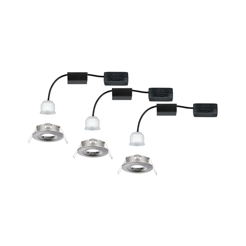 Enc Nova mini Coin rond fixe IP44 LED 3x4W 310lm acier brossé/alu -...