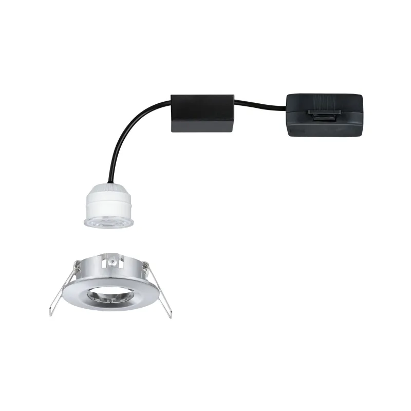 Enc Nova mini Coin rond fixe IP44 LED 1x4W 310lm chrome/alu - Pas cher