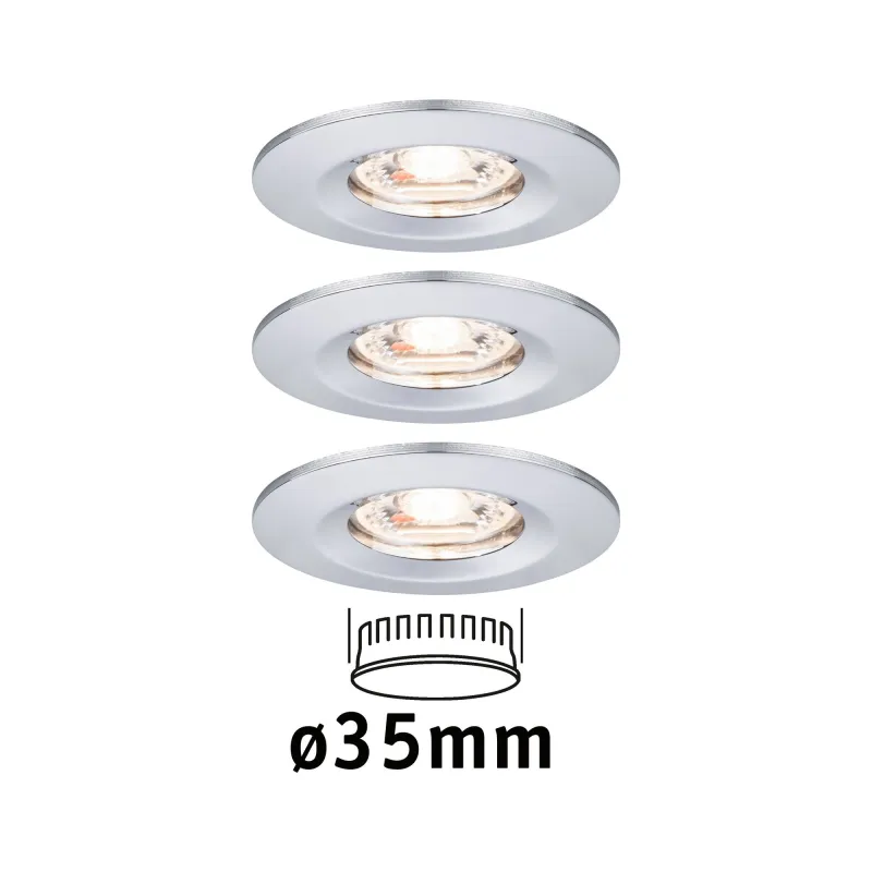 Enc Nova mini Coin rond fixe IP44 LED 3x4W 310lm chrome/Alu - Pas cher