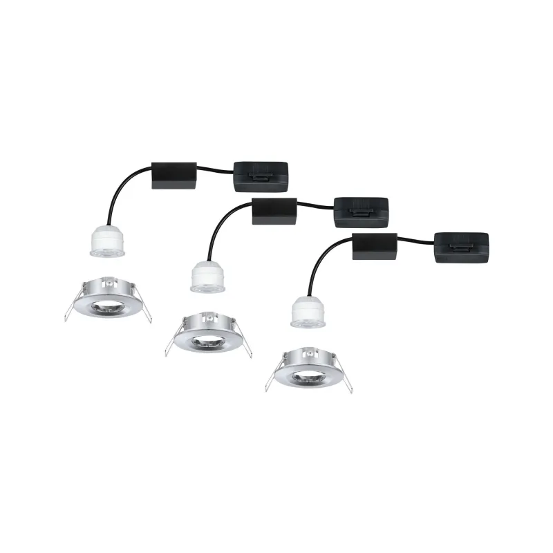 Enc Nova mini Coin rond fixe IP44 LED 3x4W 310lm chrome/Alu - Pas cher