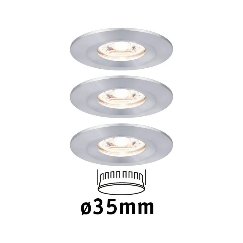 Enc Nova mini Coin rond fixe IP44 LED 3x4W 310lm alu tourné/alu - P...