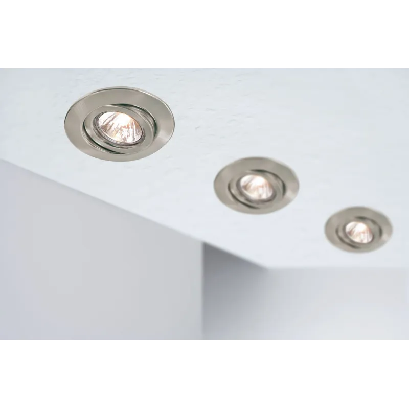 Quality Encastr. orientable max.50W 12V GU5,3 51mm Acier brossé/Tôl...