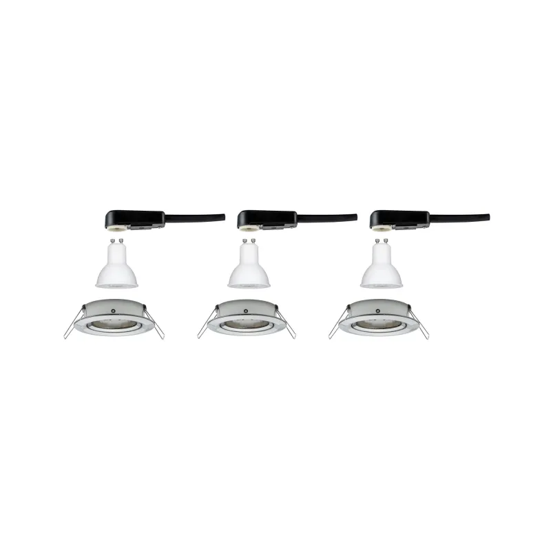 Kit enc Nova rond ori LED 3 nivgrad 3x6,5W 230V GU10 51mm Acier br/...