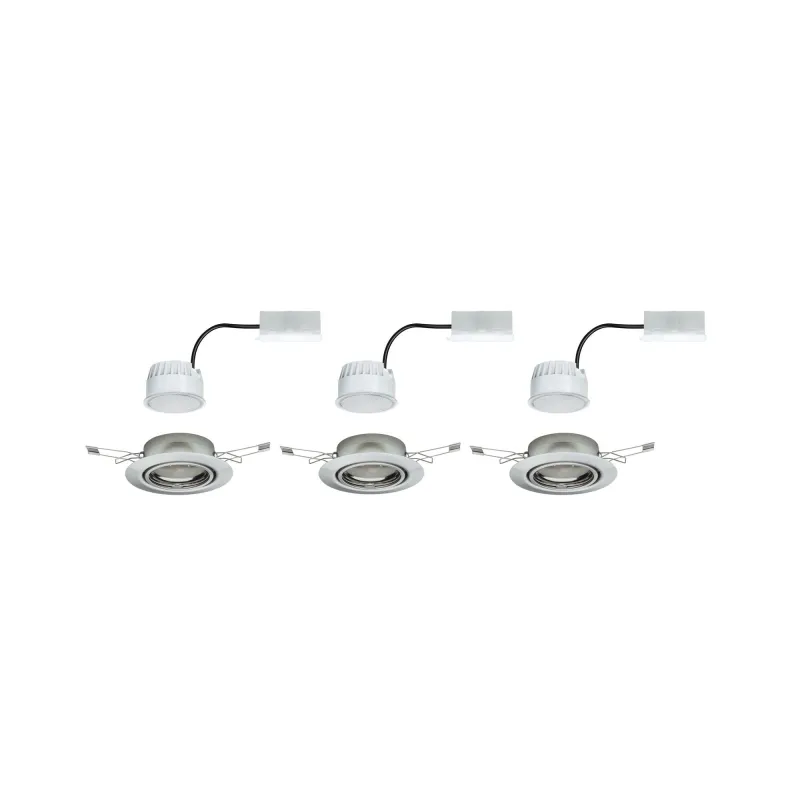 EBL Base Coin orientable LED 3 niv grad 3x5W 230V 51mm Acier br./mé...