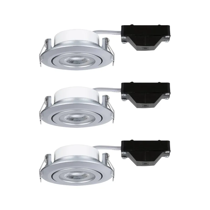 Kit encastrés 3-stepdim orientable LED 3x6W 3000K 230V chrome dépol...