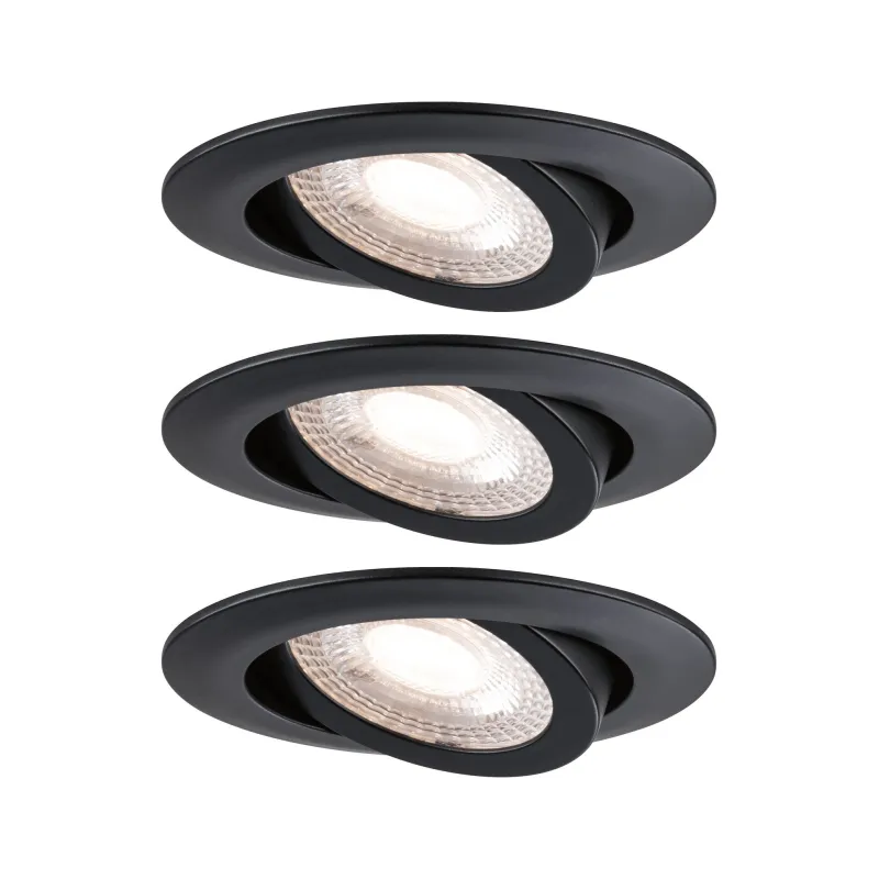 Kit Encastré 3-stepdim orienta. LED 3x6W 3000K 230V Noir mat/plasti...