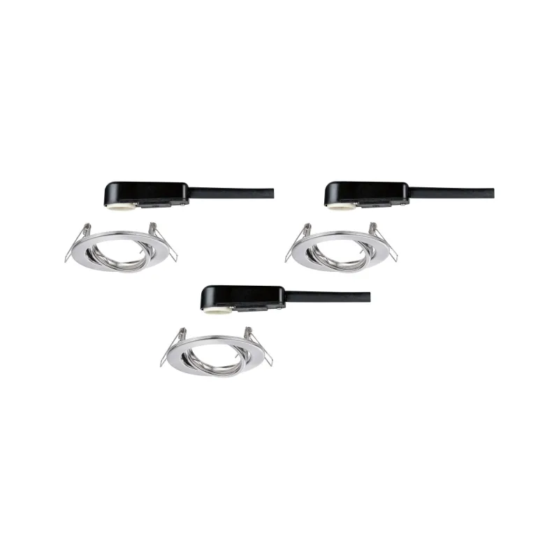 Kit Enc orientables max. 3x40W GU10 230V Acier brossé/Métal - Pas cher