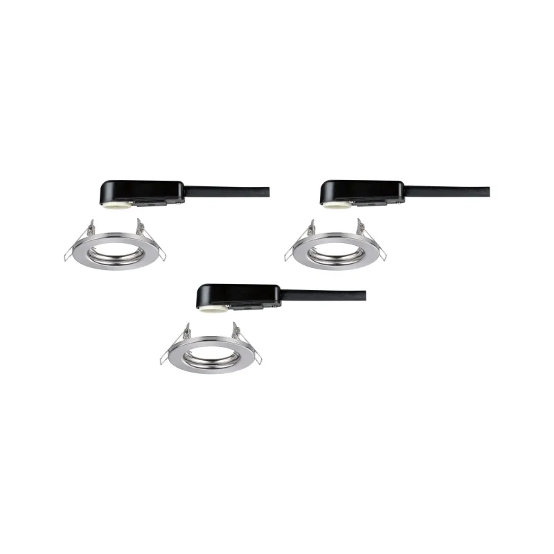 Kit Encastrés fixe max. 3x40W GU10 230V Acier brossé/Métal - Pas cher