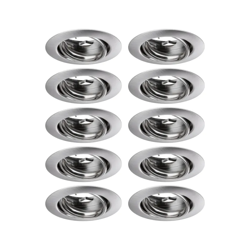 Base encastré orientable max10x10W GU10 230V 51mm acier brossé/méta...