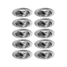 Base encastré orientable max10x10W GU10 230V 51mm acier brossé/méta...