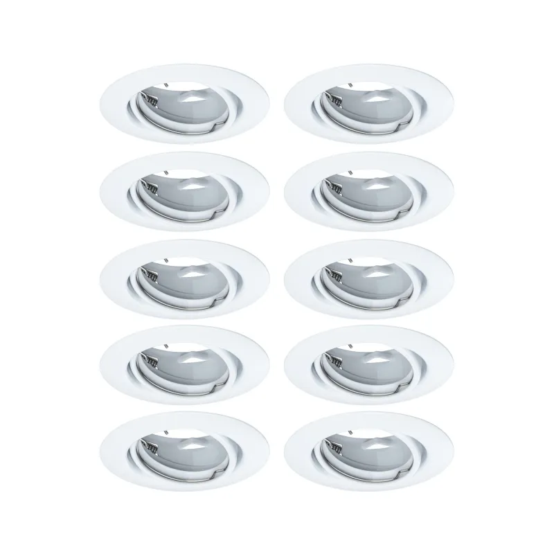 Base encastré orientable max10x10W GU10 230V 51mm blanc/métal - Pas...