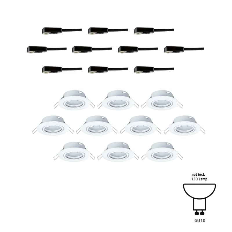 Base encastré orientable max10x10W GU10 230V 51mm blanc/métal - Pas...