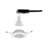 Kit base enc orientable 1x5W 230V GU10 51mm Blanc/métal - Pas cher