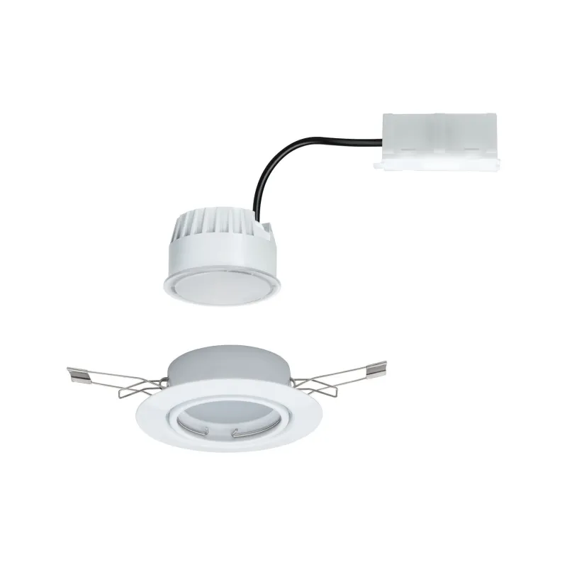 Kit enc Base Coin orientable 1x5W 230V 51mm blanc/métal - Pas cher