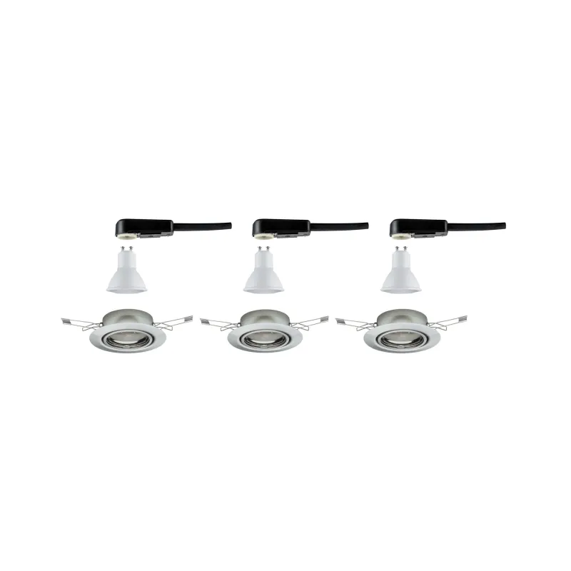 EBL Base rd orientable LED 3x5W 230V GU10 51mm Acier br./Métal - Pa...