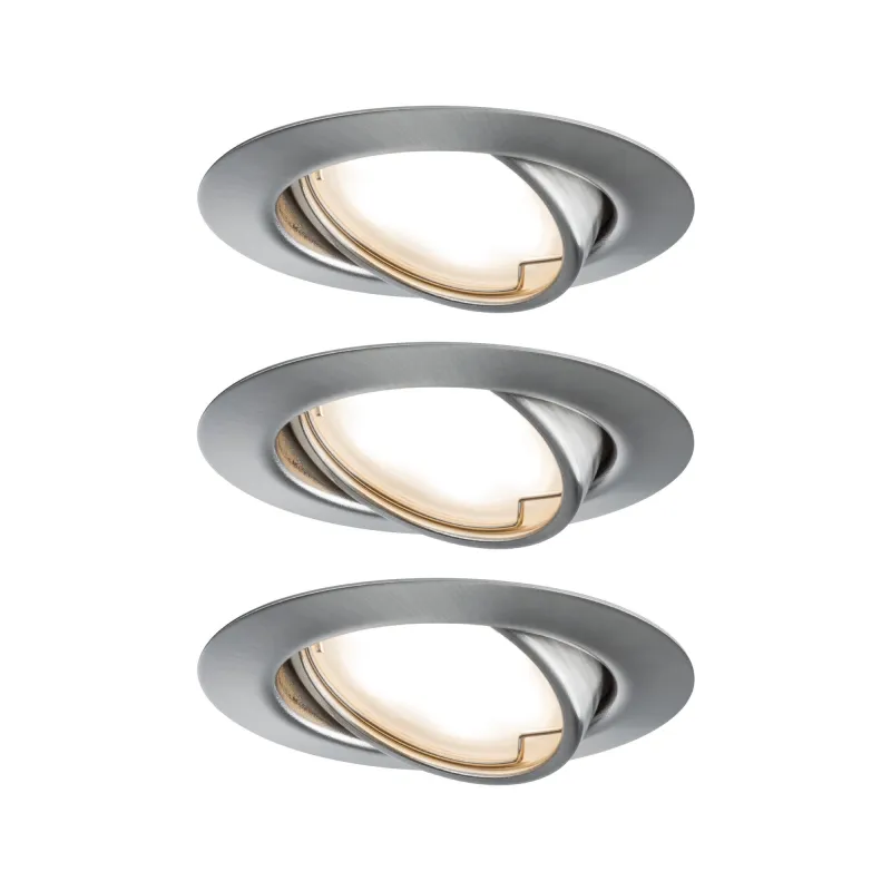 Enc Base Coin LED orientable 3x5W 230V 51mm Acier br./Métal - Pas cher