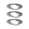 Enc Base Coin LED orientable 3x5W 230V 51mm Acier br./Métal - Pas cher